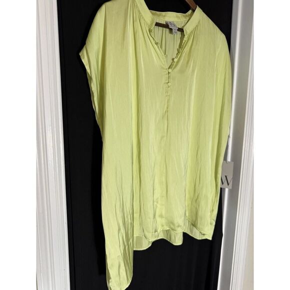 Worthington Woman 3X Comfort Soft Blouse Lime Business Work Wear Spring Green - Picture 1 of 7